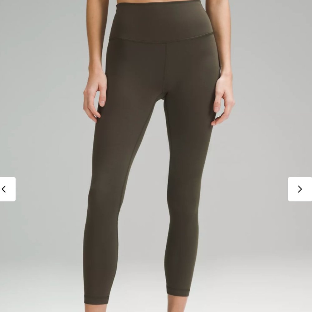Lululemon Wunder Train High Rise Crop 21” Legging Size 4 Dark Olive